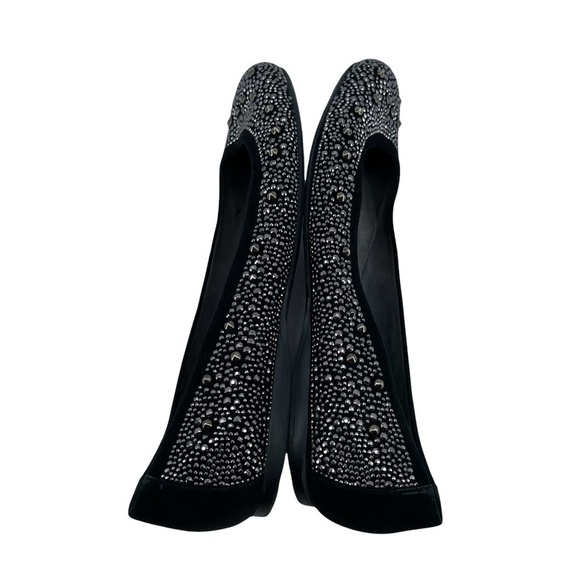 Stuart Weitzman Black Nubead Studded Ballet Flats Size 8 Women’s - Picture 6 of 7